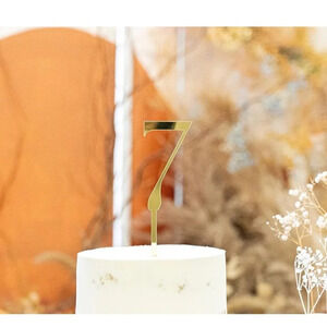 🆕 Number 7 Gold Acrylic Cake Topper